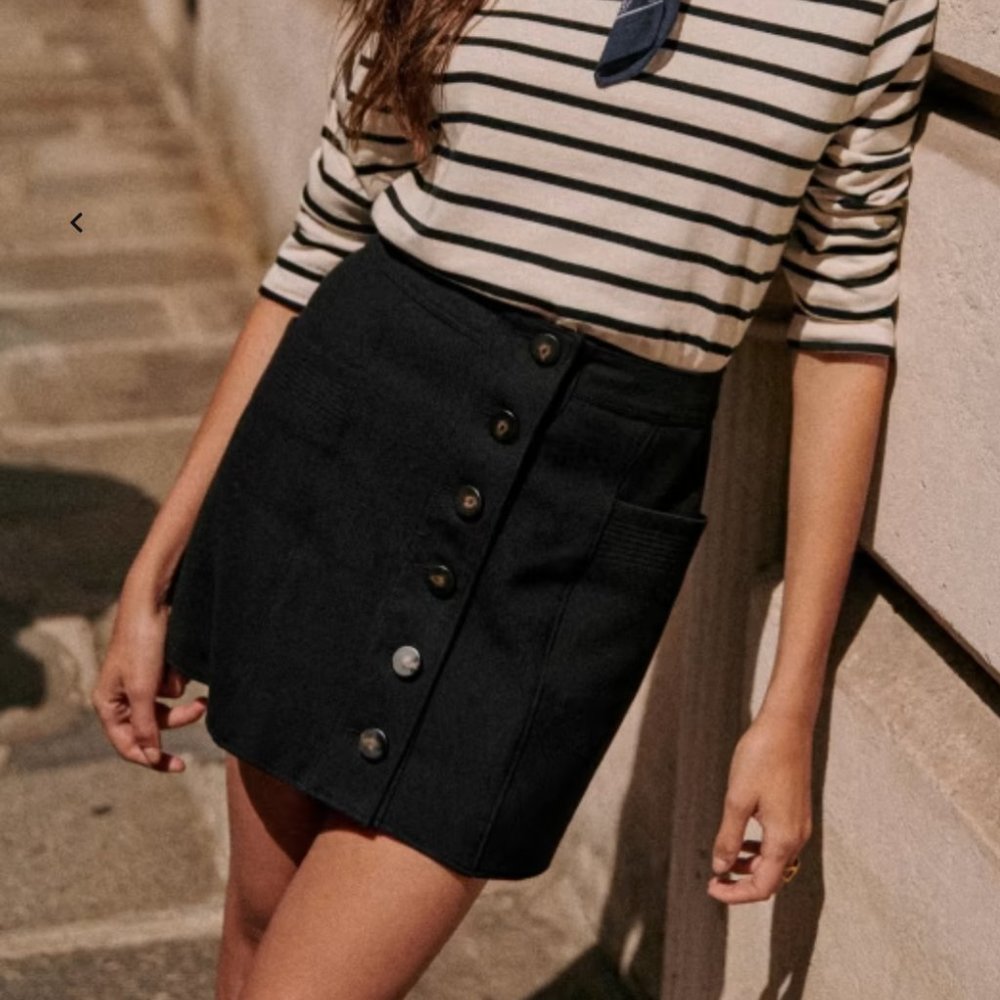 Sezane Alison Skirt - Black sz 6